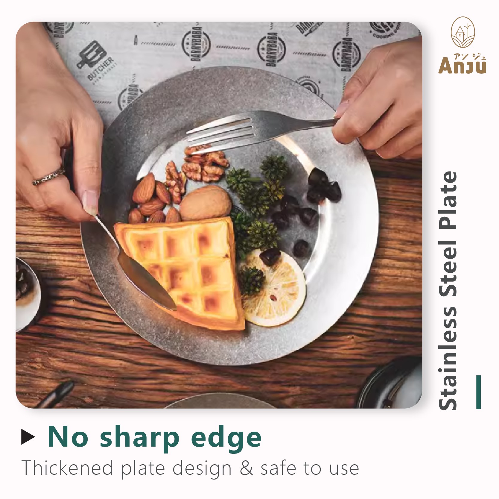 Stainless steel plate for commercial restaurant kitchenware use